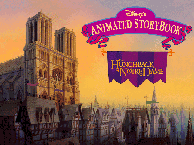 Title screen of Disney's Animated Storybook: The Hunchback of Notre Dame