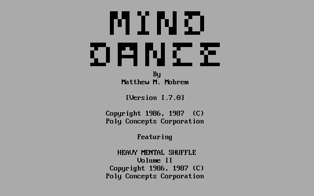 Title screen of Mind Dance Vol. II