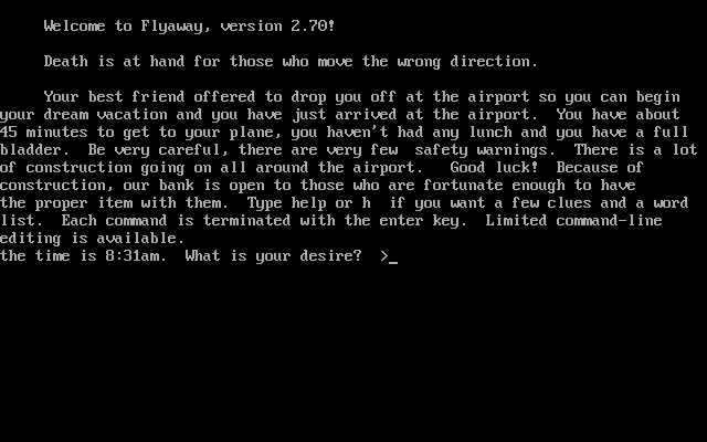 Title screen of Flyaway