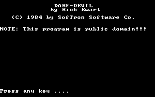 Title screen of Dare-Devil