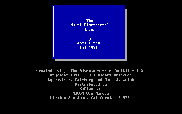 Title screen of The Multi-Dimensional Thief