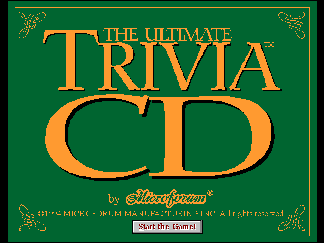 Title screen of Trivia Worx