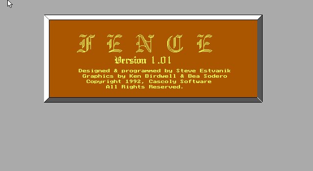 Title screen of Fence (1992)