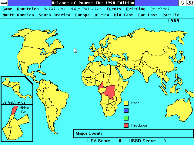 Gameplay of Balance of Power: The 1990 Edition
