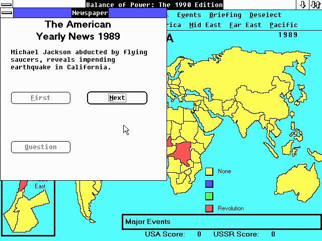 Gameplay of Balance of Power: The 1990 Edition