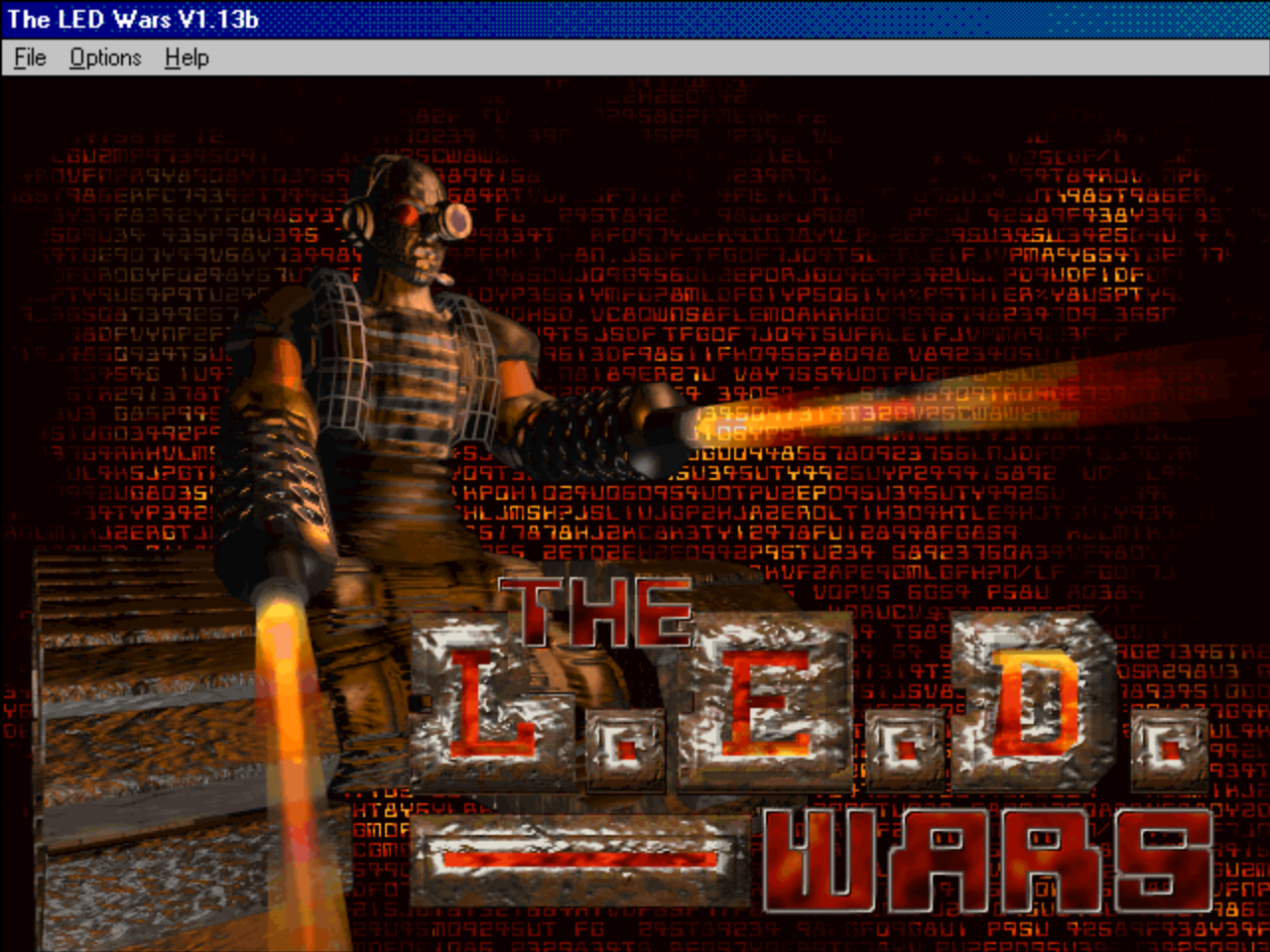 Title screen of The L.E.D. Wars