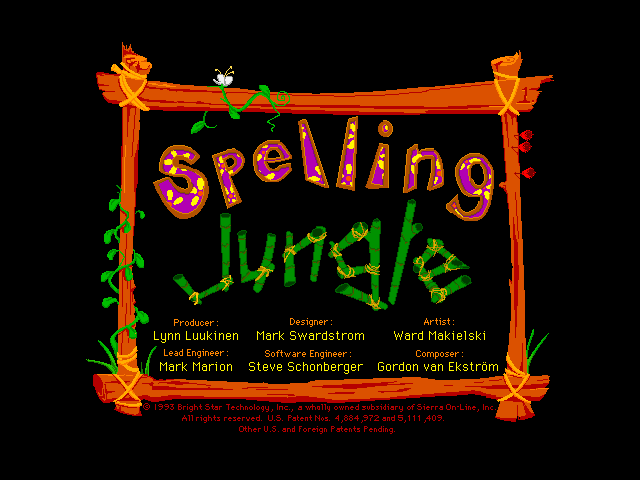 Title screen of Spelling Jungle