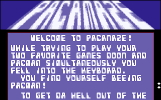 Title screen of Packamaze