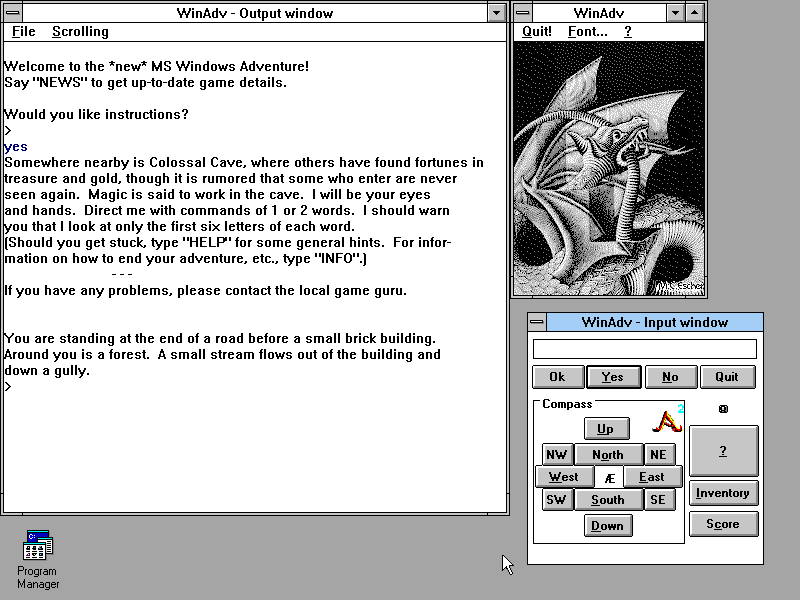 Title screen of WinAdv
