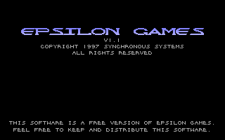Title screen of Epsilon Games