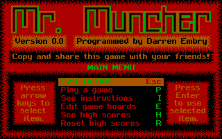 Title screen of Mr. Muncher