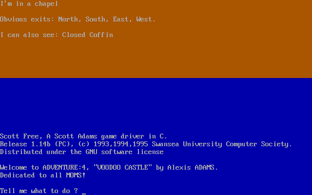 Title screen of Voodoo Castle