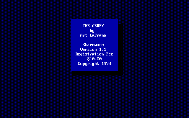 Title screen of The Abbey