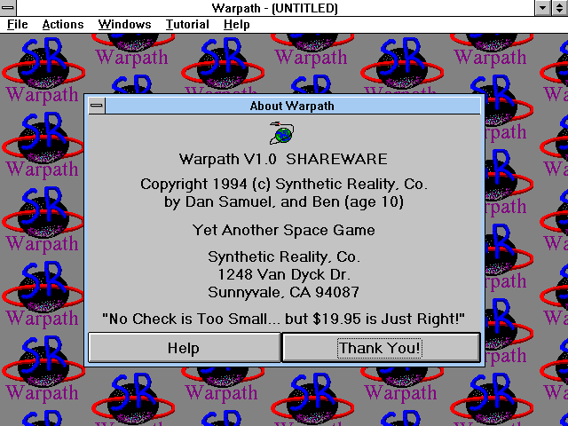 Title screen of Warpath