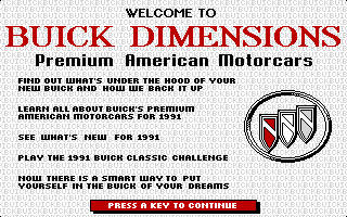 Title screen of Buick Dimensions (1990)