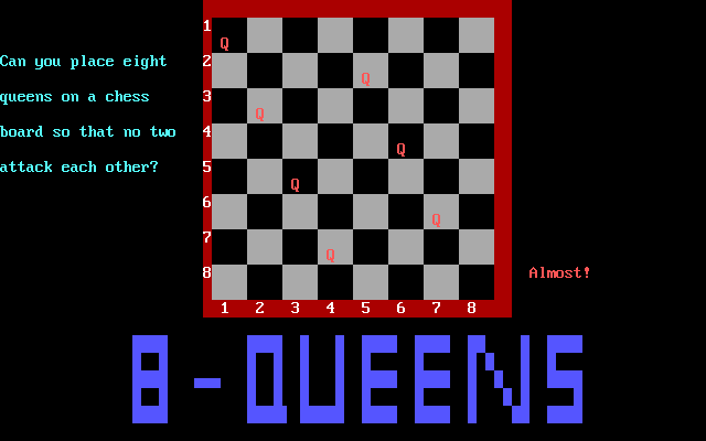 Title screen of Eight Queens