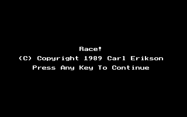 Title screen of Race!