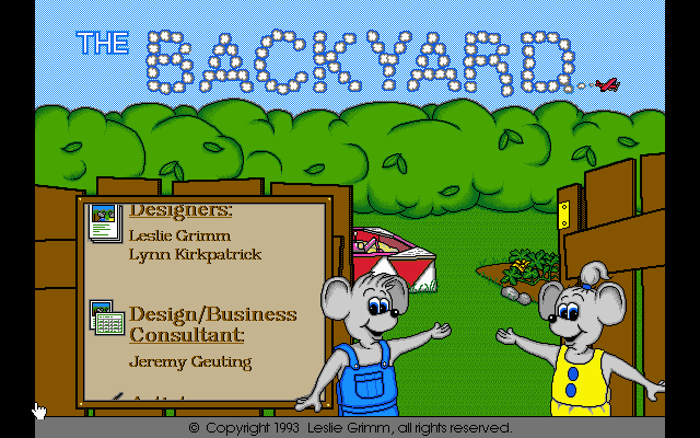 Title screen of The Backyard