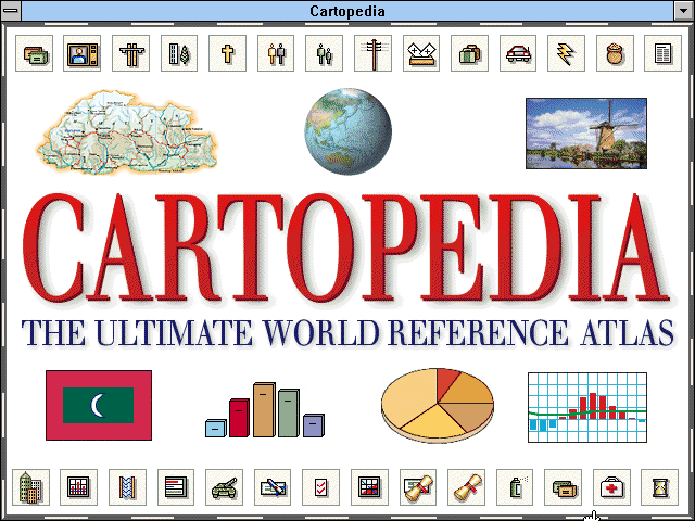 Title screen of Cartopedia: The Ultimate World Reference Atlas