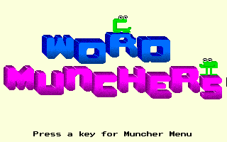 Title screen of Word Munchers