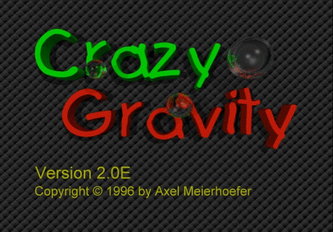 Title screen of Crazy Gravity