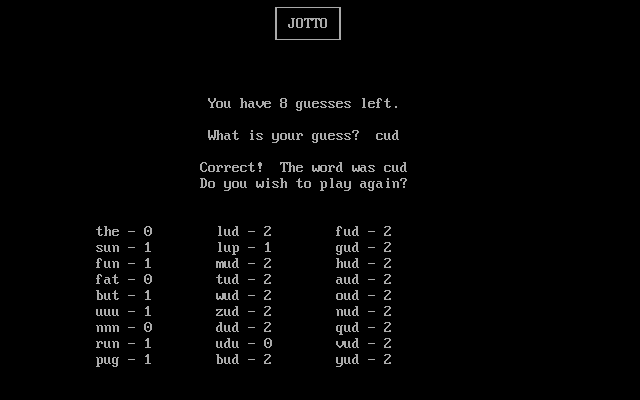 Gameplay of Jotto