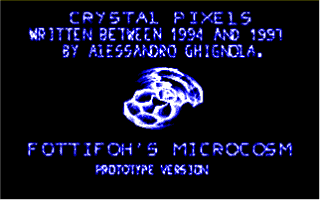 Title screen of Crystal Pixels