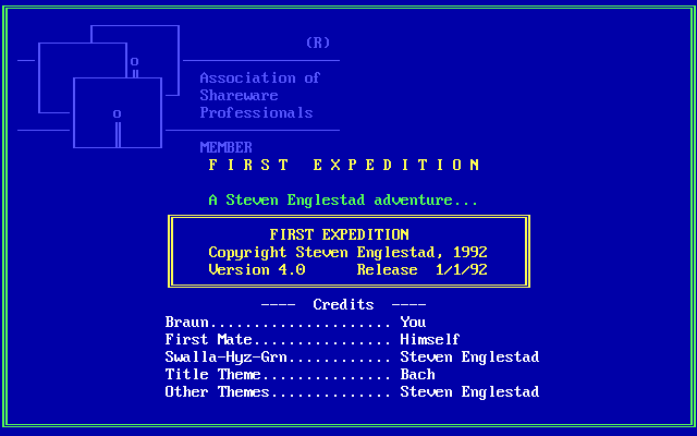 Title screen of First Expedition