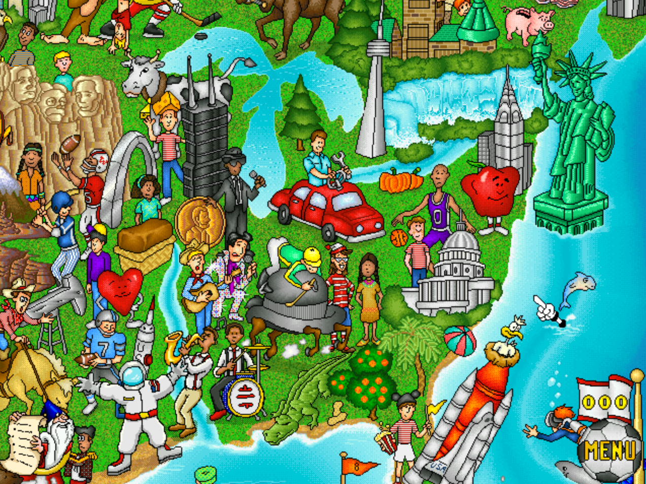 Gameplay of Where's Waldo? Exploring Geography