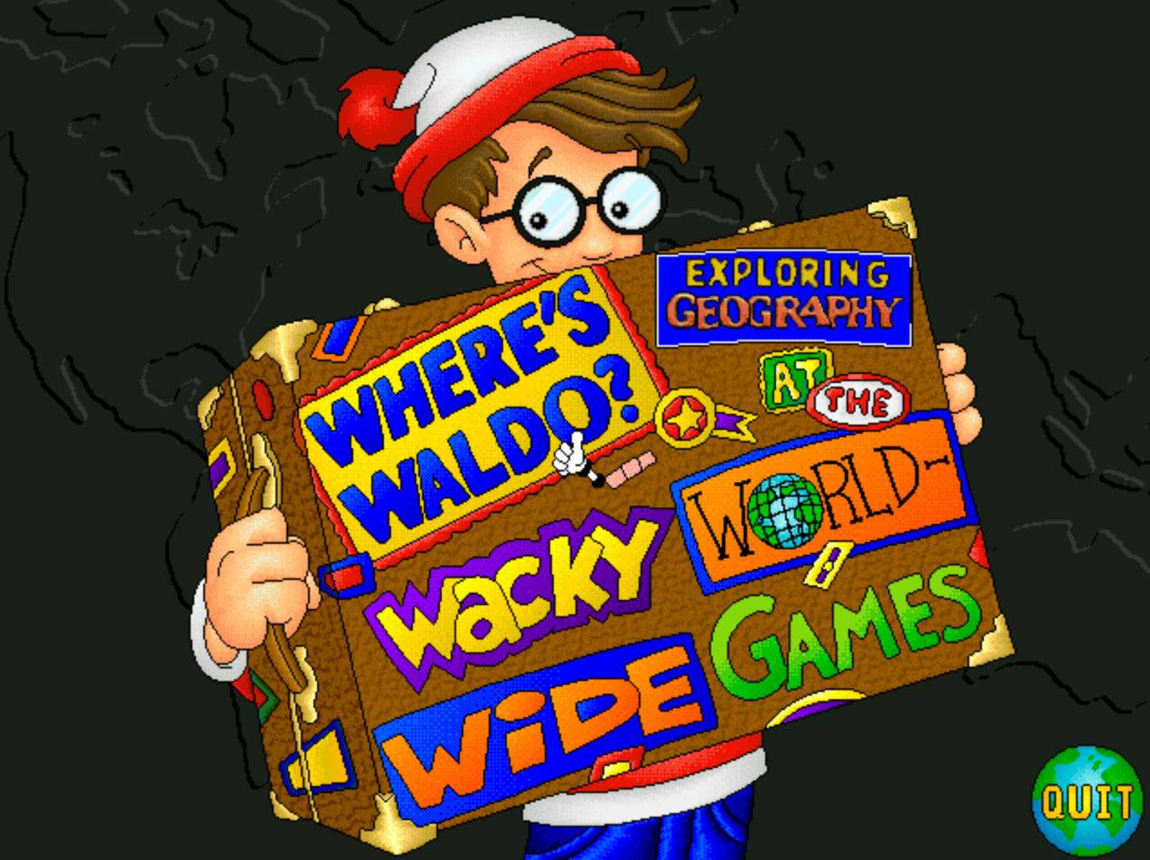 Title screen of Where's Waldo? Exploring Geography