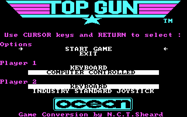 Title screen of Top Gun