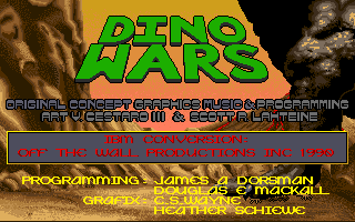 Title screen of Dino Wars