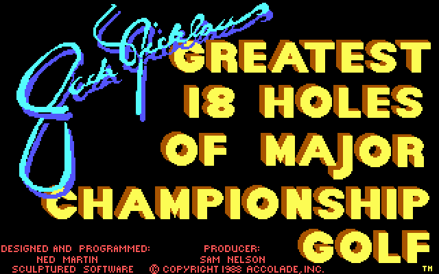Title screen of Jack Nicklaus' Greatest 18 Holes of Major Championship Golf