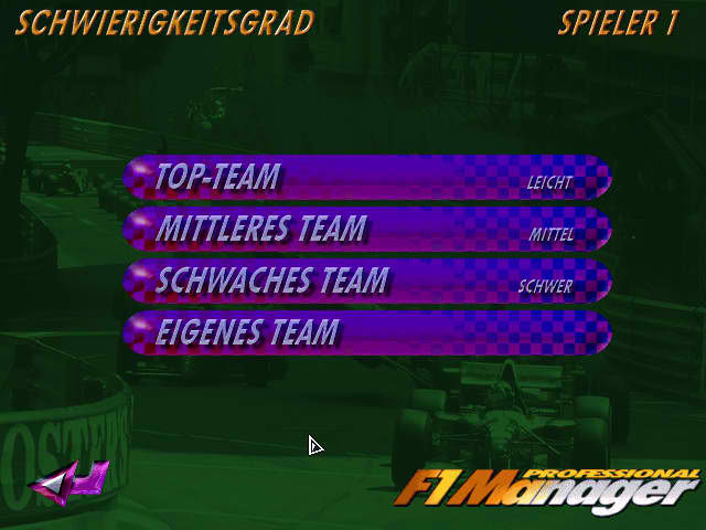 Title screen of F1 Manager Professional