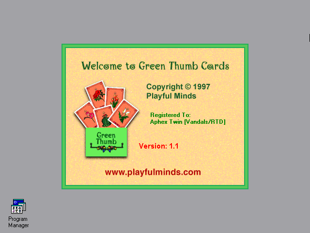 Title screen of Green Thumb Cards