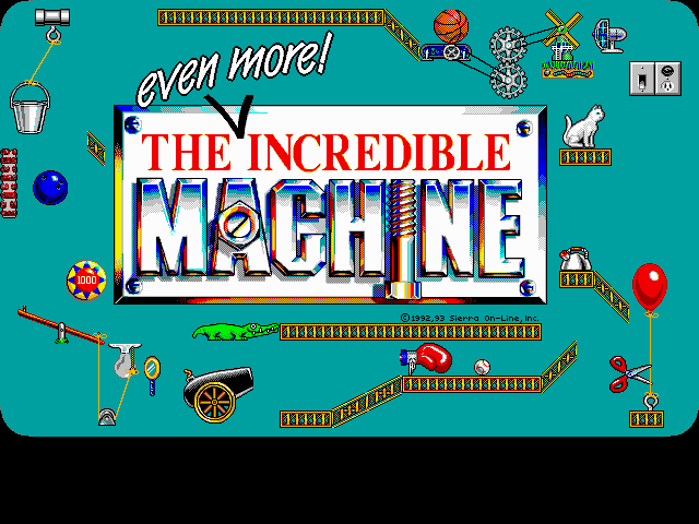 Title screen of The Even More Incredible Machine