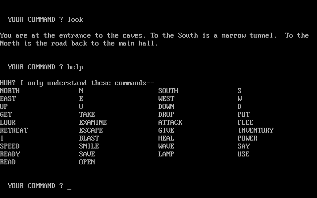 Gameplay of Eamon Adventure Disk 4: Quest For Trezore