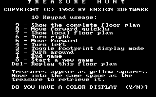 Title screen of Treasure Hunt
