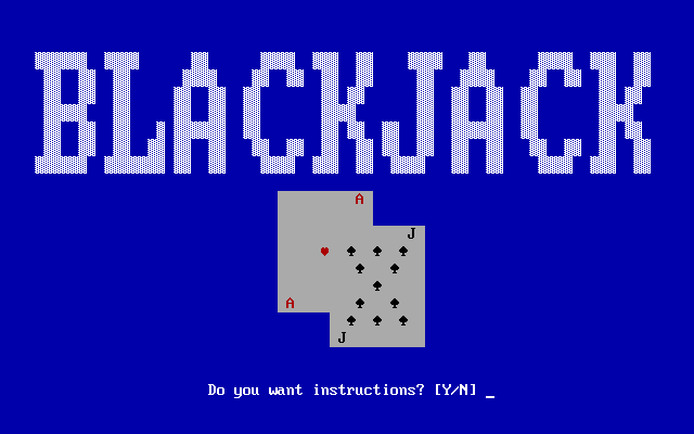 Title screen of Blackjack (1987)