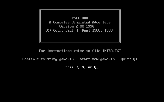 Title screen of FallThru