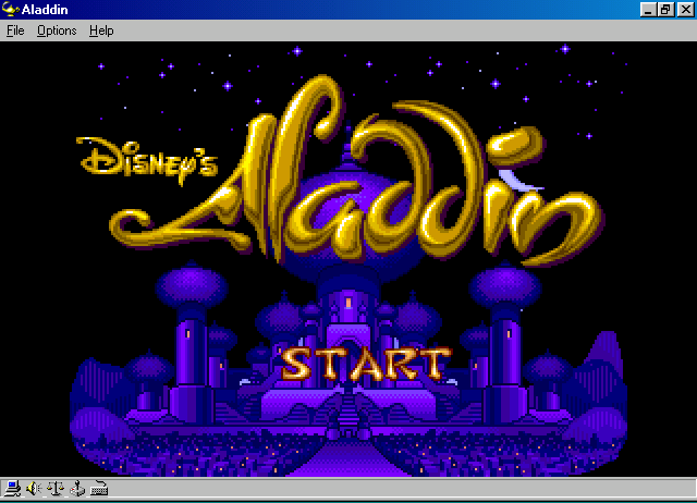 Title screen of Aladdin