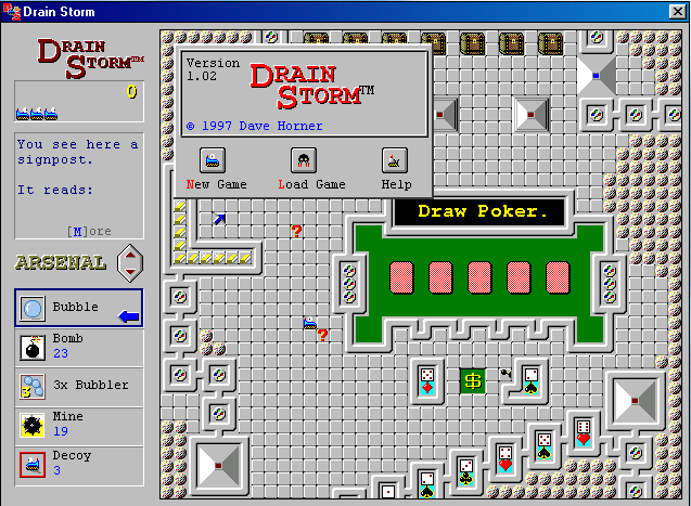 Title screen of Drain Storm