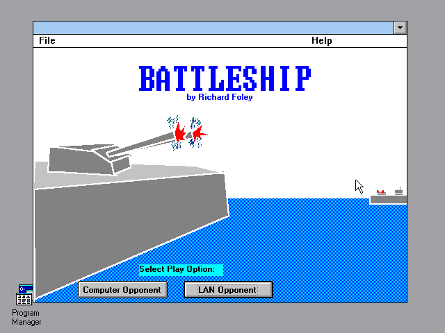 Title screen of Battleship