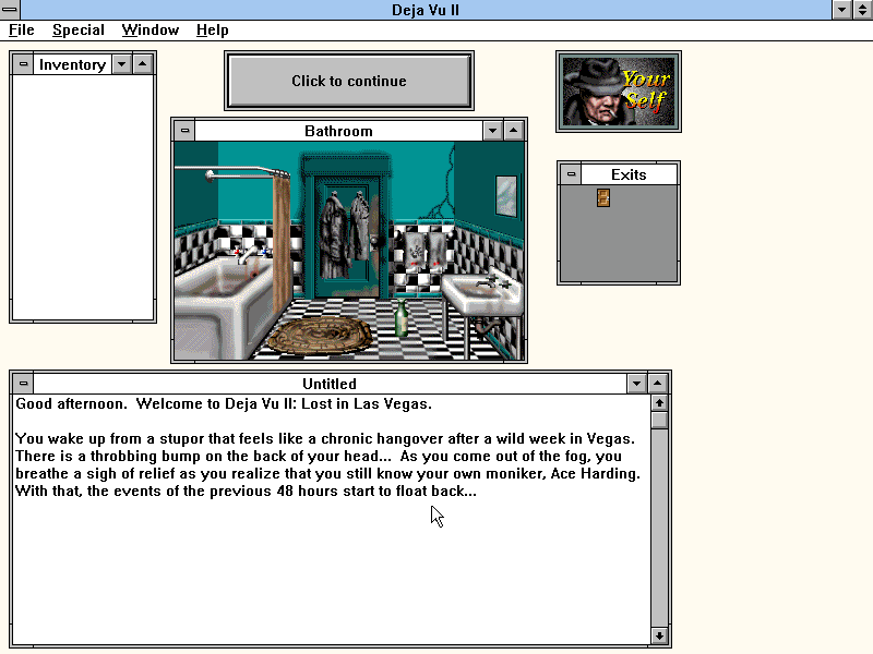 Gameplay of Déjà Vu I & II: The Casebooks of Ace Harding