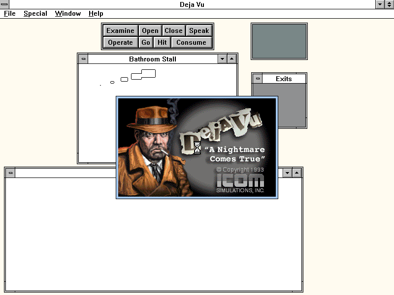 Title screen of Déjà Vu I & II: The Casebooks of Ace Harding
