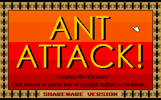 Title screen of Ant Attack!