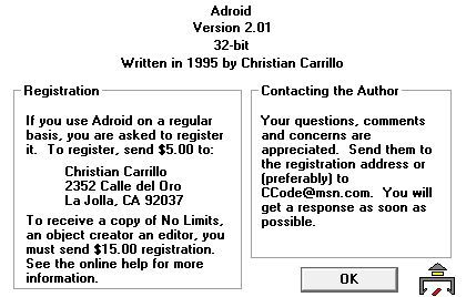 Title screen of Adroid