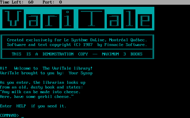 Title screen of VariTale