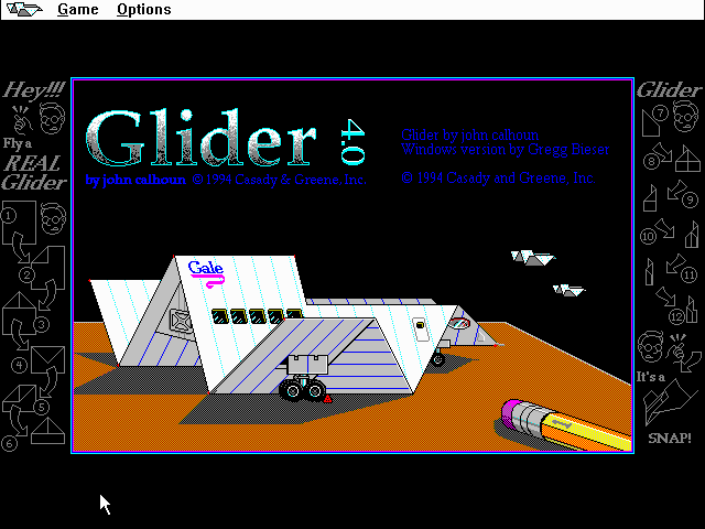 Title screen of Glider 4.0