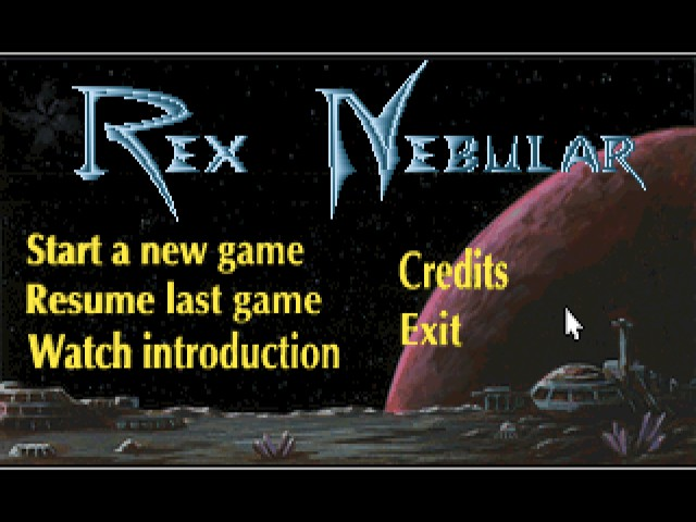 Title screen of Rex Nebular and the Cosmic Gender Bender